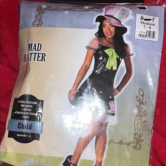 Girl’s Medium 7-8 MAD HATTER HALLOWEEN COSTUME - Picture 1 of 3